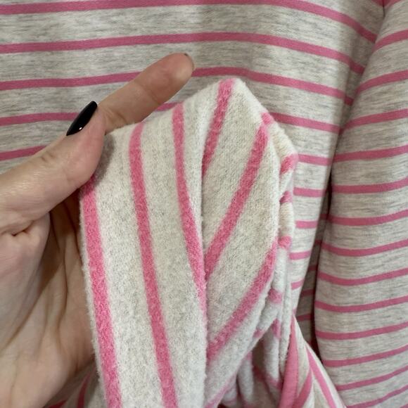 T by Talbots Split Neck Pink Striped Pullover Top Size XL SUPER SOFT Round Hem - Picture 6 of 7